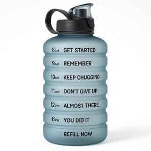 Large Capacity Collapsible Water Bottle Lightweight Folding Sports Jug with Time Marker for Fitness Running Travel