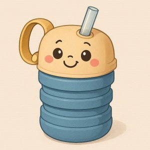 Cute Kids Collapsible Water Bottle Cartoon Silicone Folding Cup with Straw Leakproof Travel School Drink Bottle