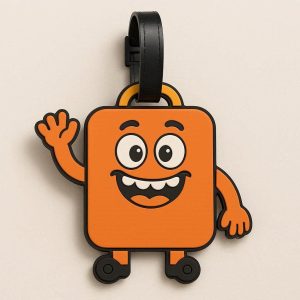 Cute Cartoon Luggage Tag Funny Silicone Suitcase Label Kids Baggage Identifier Bag Tag for School Backpack Travel