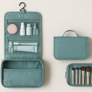 Hanging Travel Toiletry Bag with Detachable Pouches Foldable Makeup Organizer Water Resistant Cosmetics Storage Case
